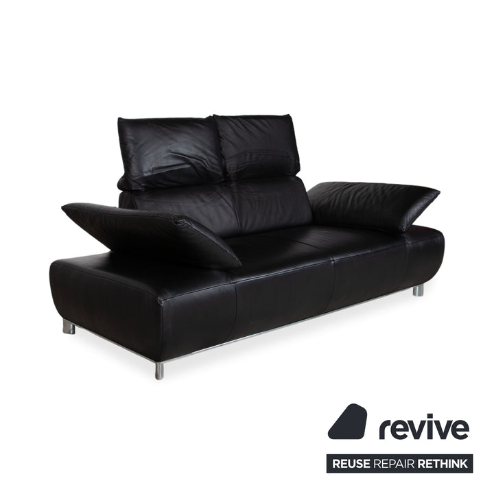 Koinor Volare Leder Zweisitzer Schwarz manuelle Funktion Sofa Couch