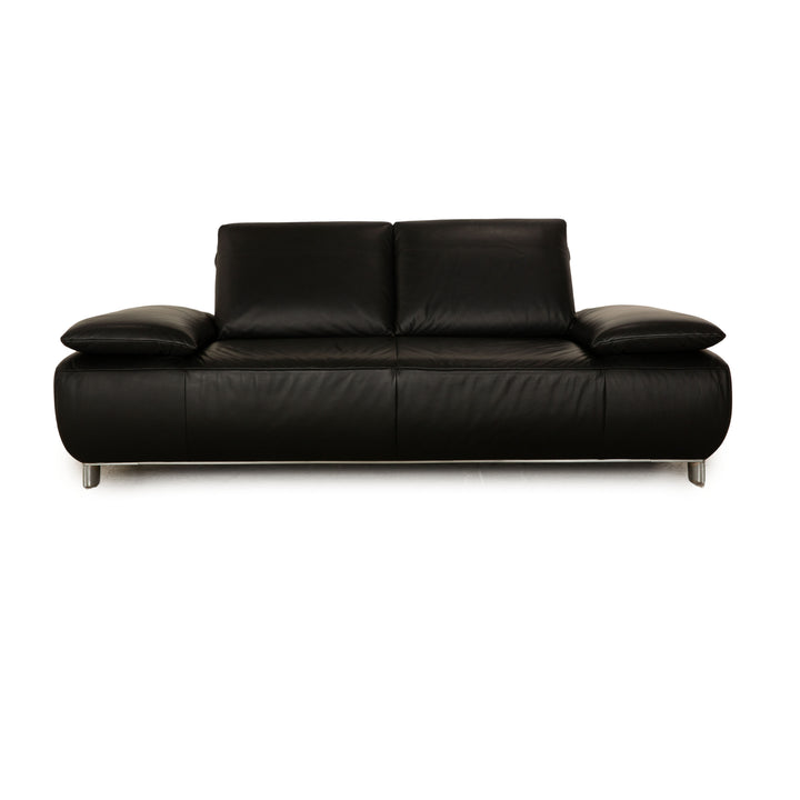 Koinor Volare Leder Zweisitzer Schwarz Sofa Couch manuelle Funktion