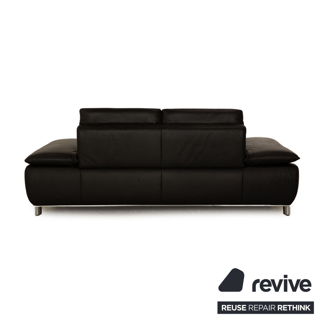 Koinor Volare Leder Zweisitzer Schwarz Sofa Couch manuelle Funktion