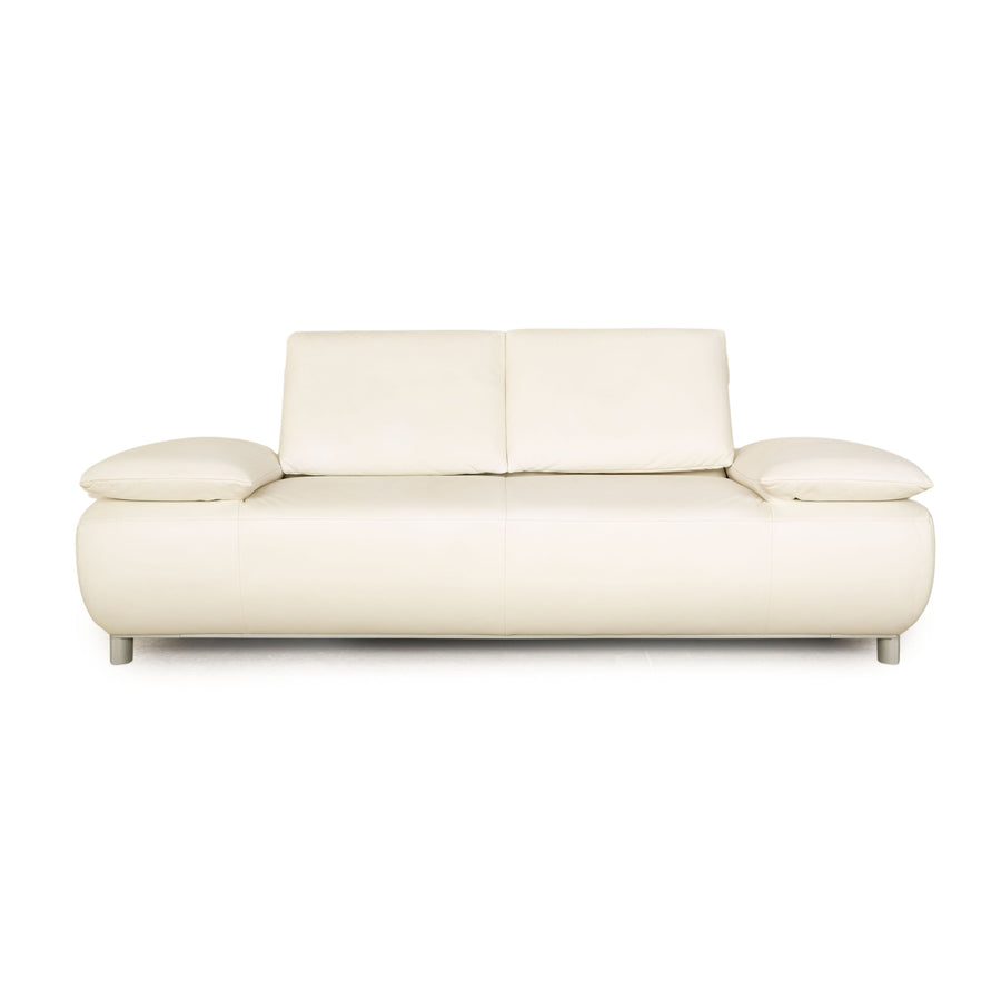 Koinor Volare Leder Zweisitzer Weiß Sofa Couch manuelle Funktion