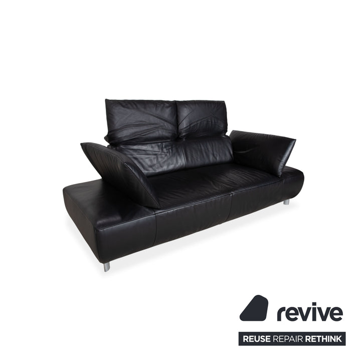 Koinor Volare Zweisitzer Leder Sofa Schwarz Couch manuelle Funktion