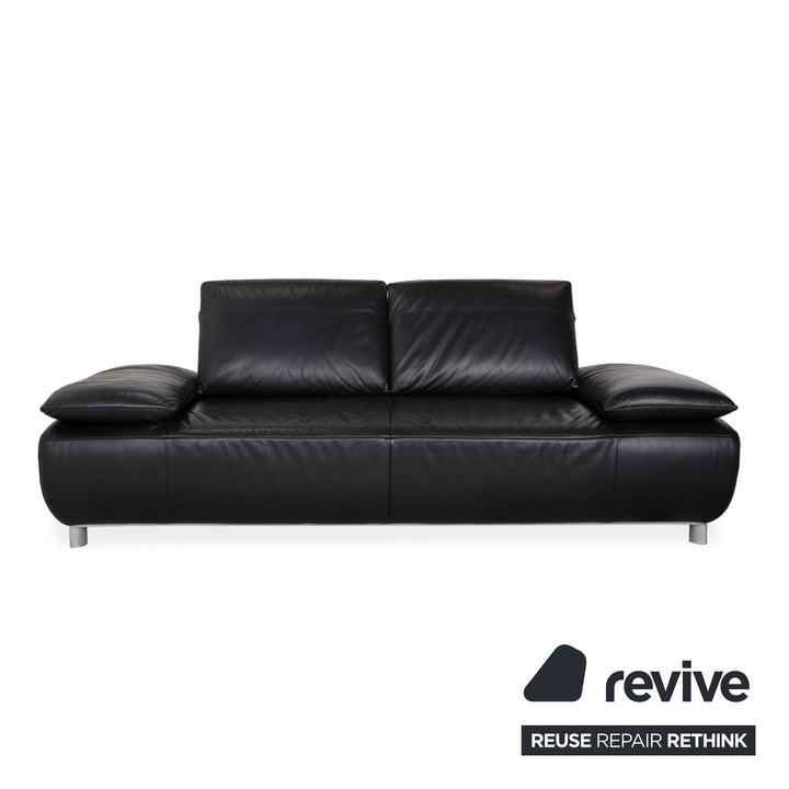 Koinor Volare Zweisitzer Leder Sofa Schwarz Couch manuelle Funktion