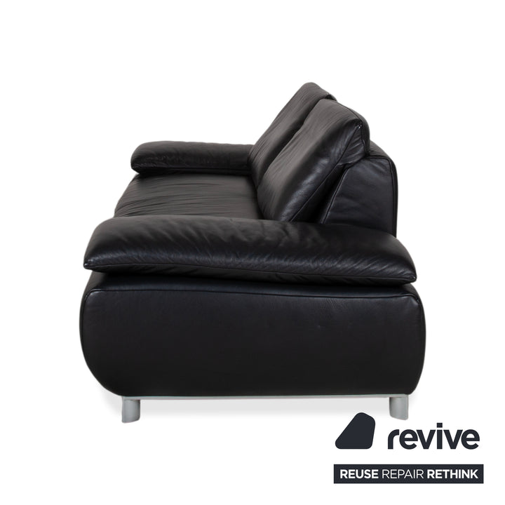 Koinor Volare Zweisitzer Leder Sofa Schwarz Couch manuelle Funktion