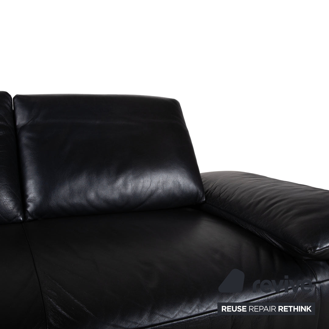 Koinor Volare Zweisitzer Leder Sofa Schwarz Couch manuelle Funktion