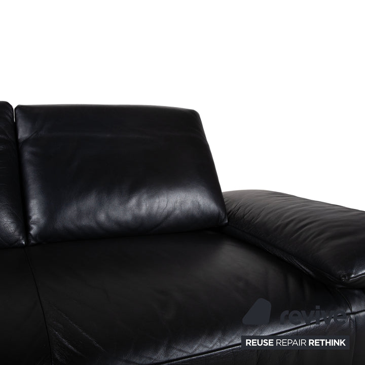 Koinor Volare Zweisitzer Leder Sofa Schwarz Couch manuelle Funktion