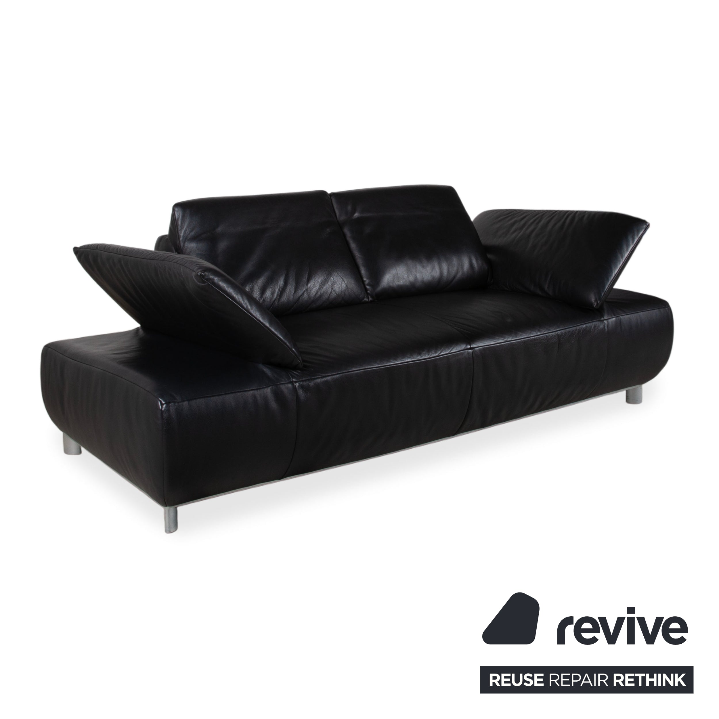 Koinor Volare Zweisitzer Leder Sofa Schwarz Couch manuelle Funktion