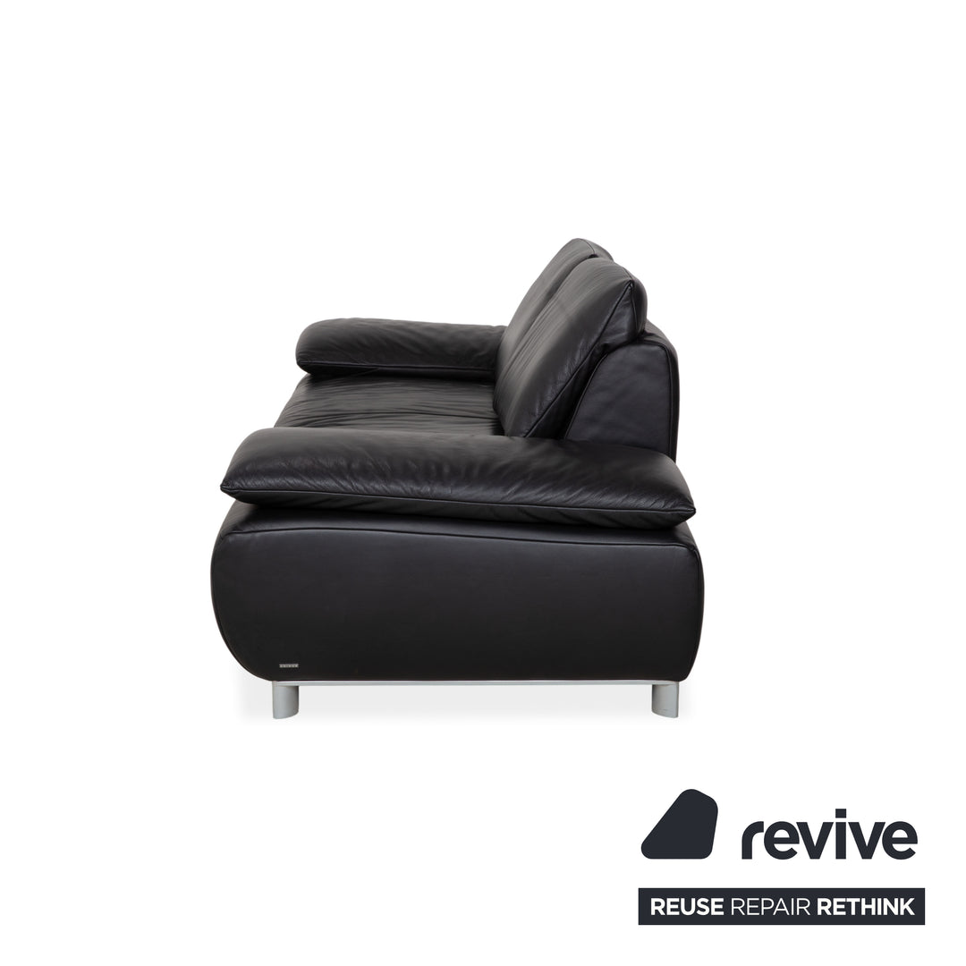 Koinor Volare Zweisitzer Leder Sofa Schwarz Couch manuelle Funktion