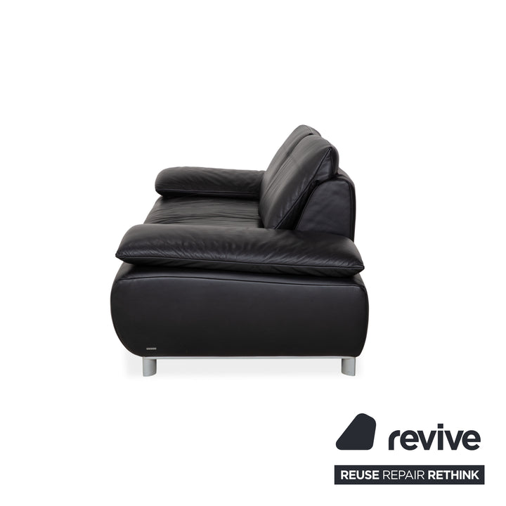 Koinor Volare Zweisitzer Leder Sofa Schwarz Couch manuelle Funktion