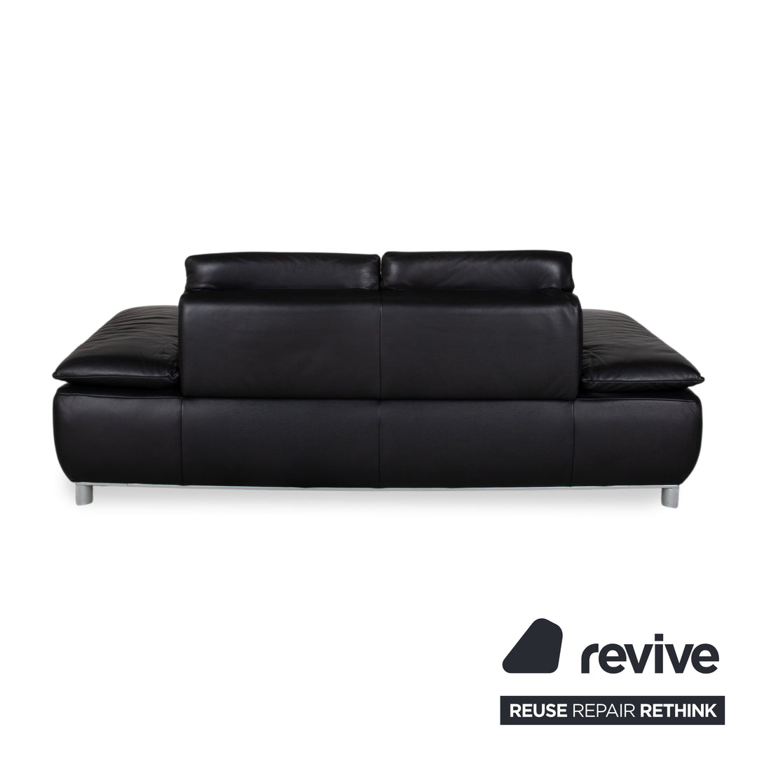Koinor Volare Zweisitzer Leder Sofa Schwarz Couch manuelle Funktion