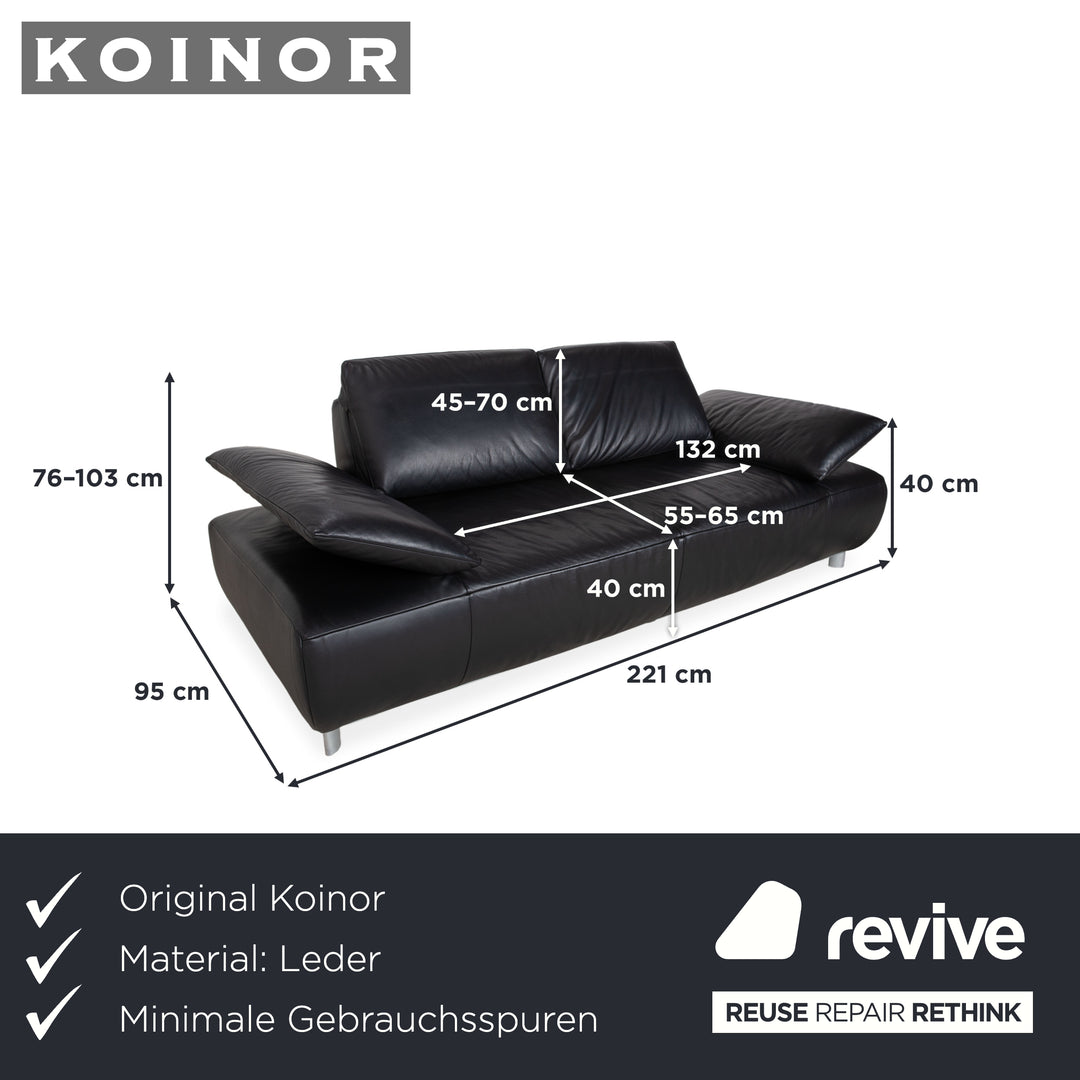 Koinor Volare Zweisitzer Leder Sofa Schwarz Couch manuelle Funktion