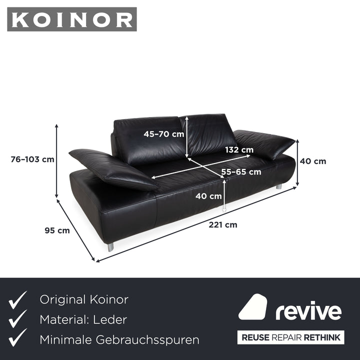 Koinor Volare Zweisitzer Leder Sofa Schwarz Couch manuelle Funktion