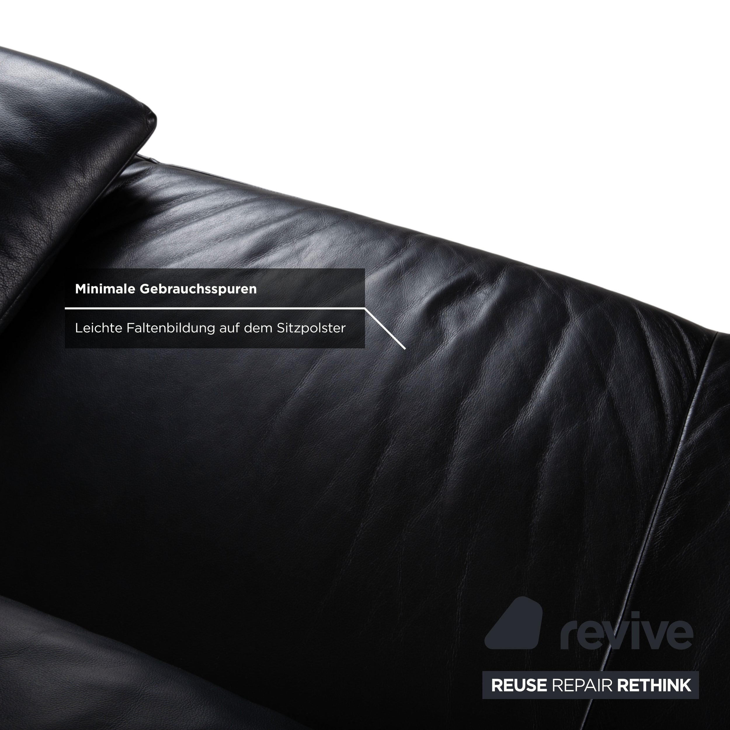 Koinor Volare Zweisitzer Leder Sofa Schwarz Couch manuelle Funktion