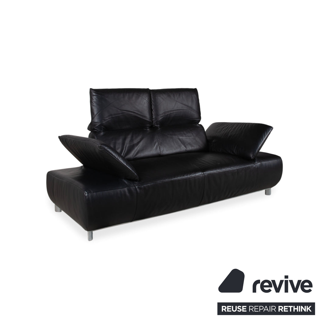 Koinor Volare Zweisitzer Leder Sofa Schwarz Couch manuelle Funktion