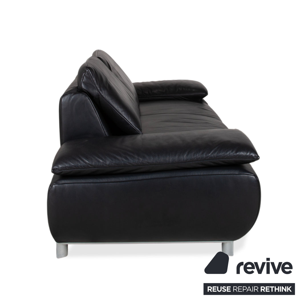 Koinor Volare Zweisitzer Leder Sofa Schwarz Couch manuelle Funktion