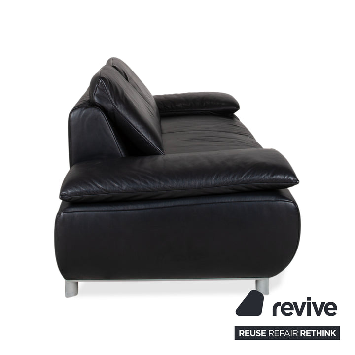 Koinor Volare Zweisitzer Leder Sofa Schwarz Couch manuelle Funktion