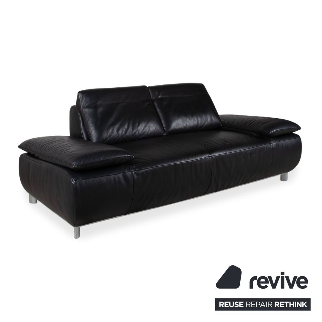 Koinor Volare Zweisitzer Leder Sofa Schwarz Couch manuelle Funktion