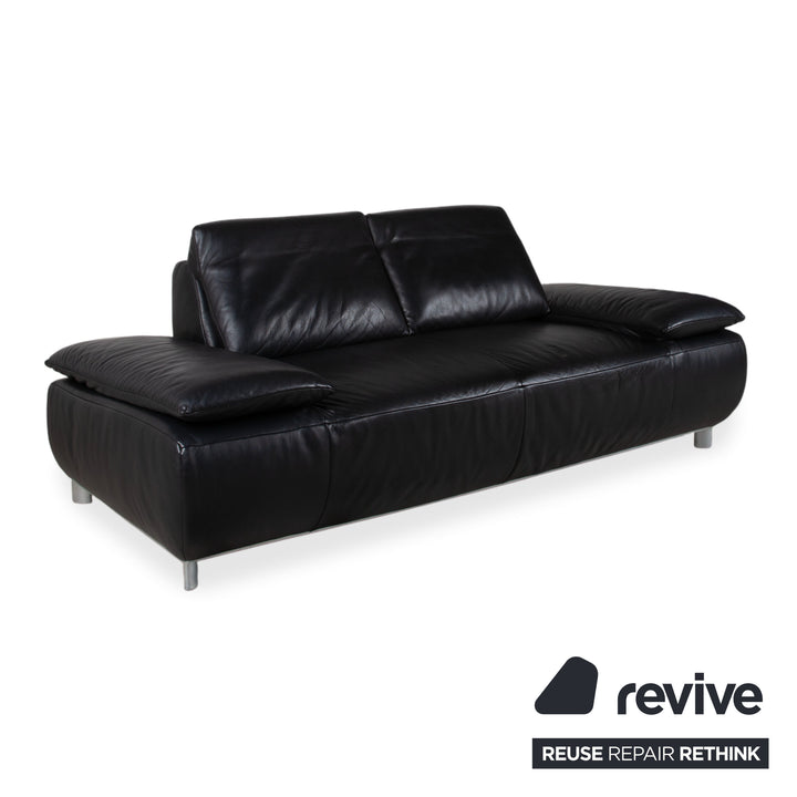 Koinor Volare Zweisitzer Leder Sofa Schwarz Couch manuelle Funktion
