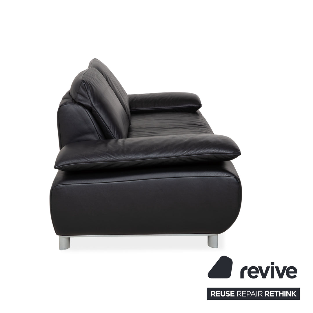 Koinor Volare Zweisitzer Leder Sofa Schwarz Couch manuelle Funktion