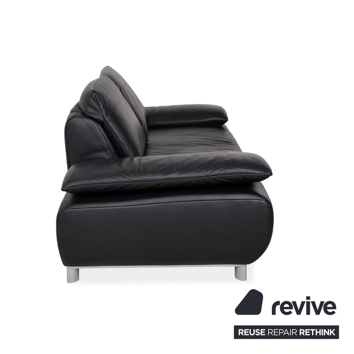 Koinor Volare Zweisitzer Leder Sofa Schwarz Couch manuelle Funktion