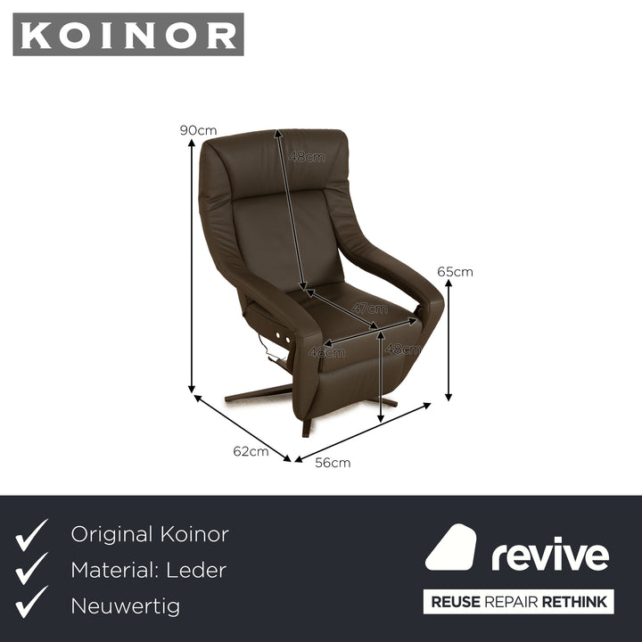 Koinor YOKO NO.5 Leather Armchair Gray Electric Function Relaxation Chair