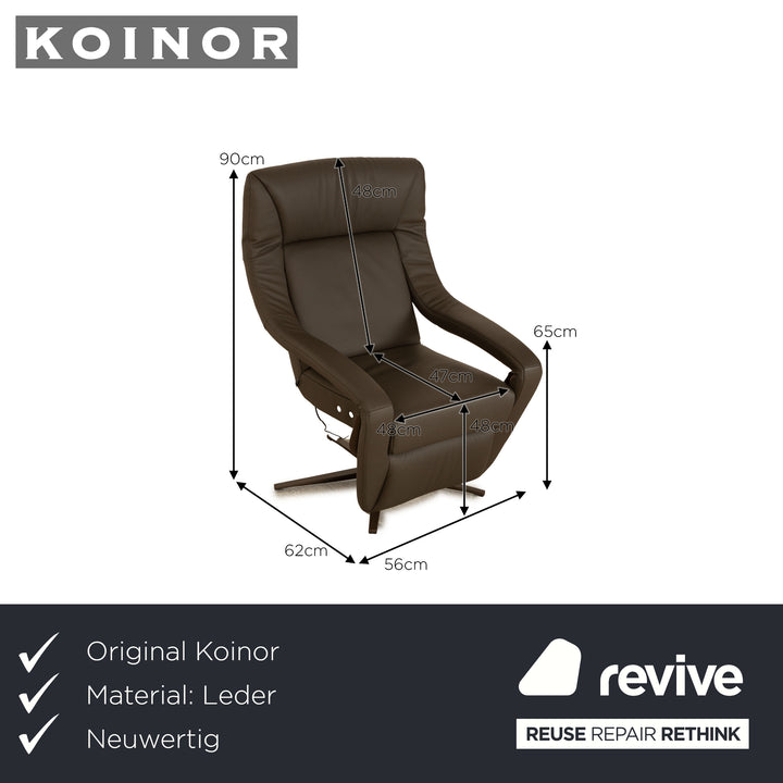 Koinor YOKO NO.5 Fauteuil en cuir Gris Fauteuil de relaxation à fonction électrique