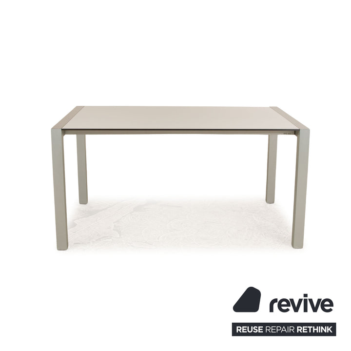 Contrast wood dining table white manual function 150-260 x 90 x 75 cm