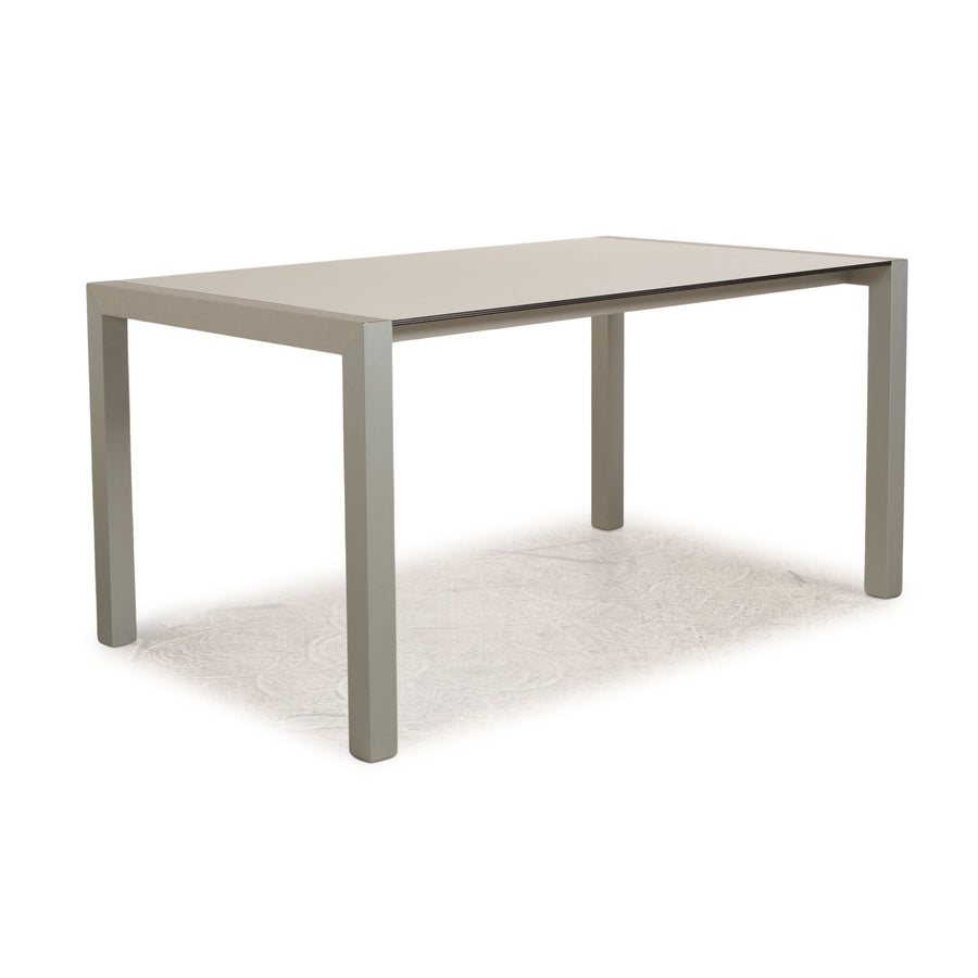 Contrast wood dining table white manual function 150-260 x 90 x 75 cm