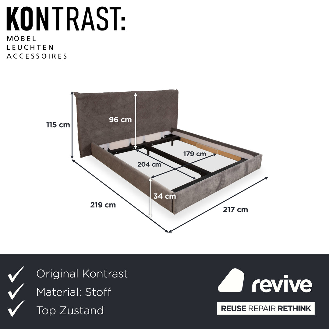 Kontrast Stoff Bett Grau Anthrazit