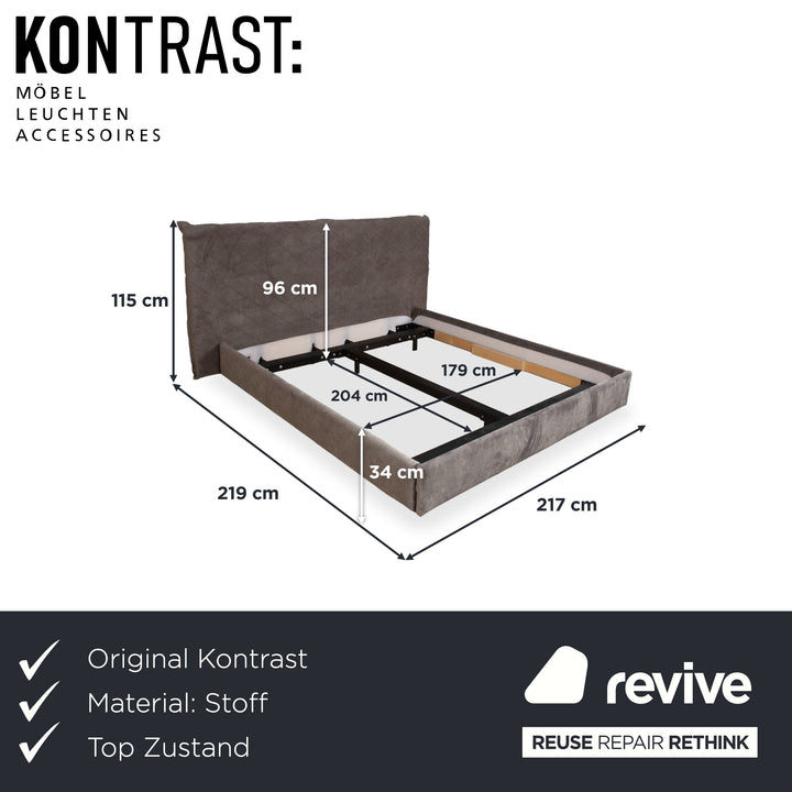 Kontrast Stoff Bett Grau Anthrazit
