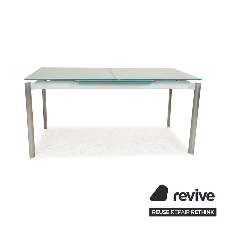 Kristalia Glas Esstisch Silber manuelle Funktion
