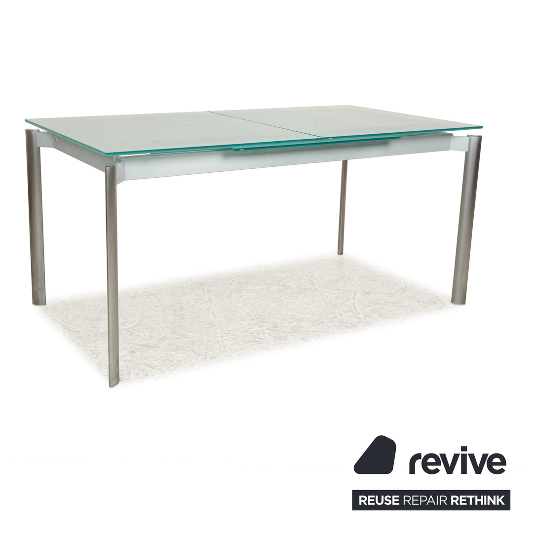 Kristalia Glas Esstisch Silber manuelle Funktion