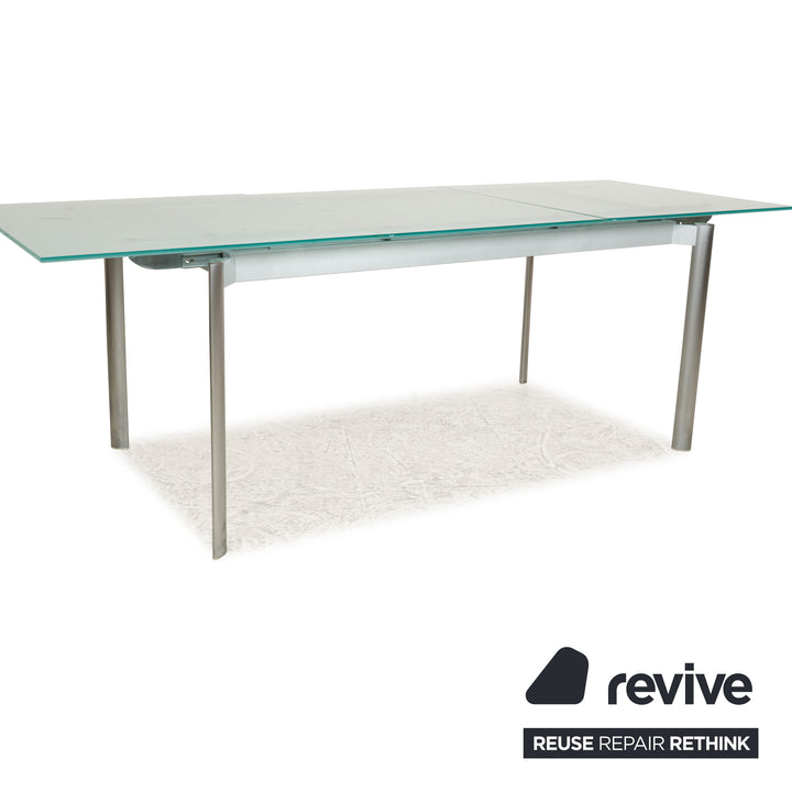 Kristalia Glas Esstisch Silber manuelle Funktion
