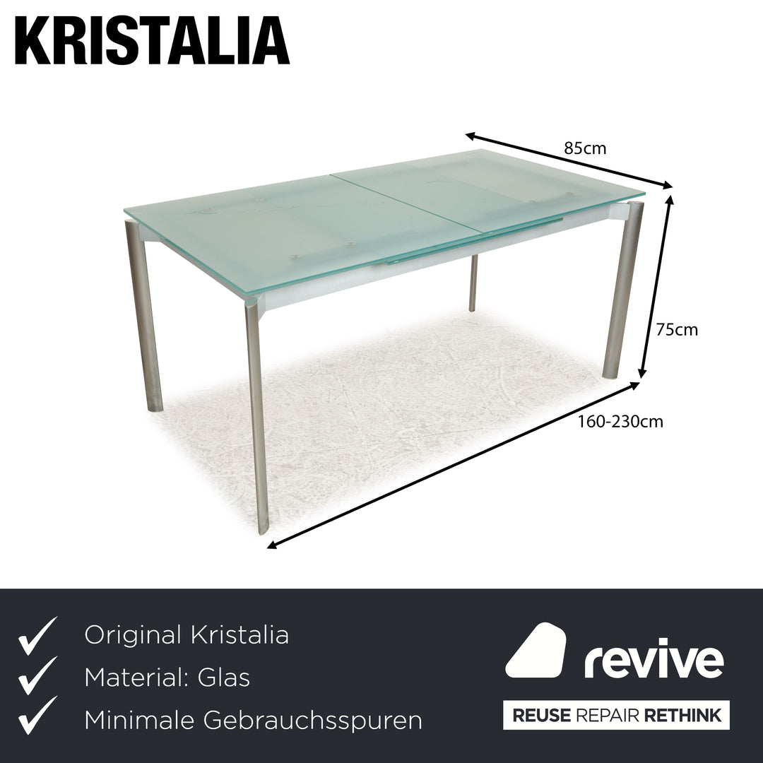Kristalia Glas Esstisch Silber manuelle Funktion