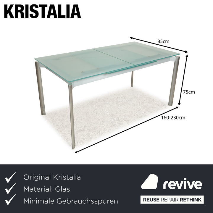 Kristalia Glas Esstisch Silber manuelle Funktion