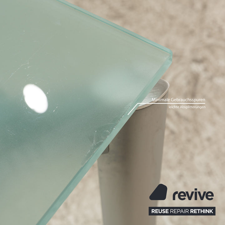 Kristalia Glas Esstisch Silber manuelle Funktion