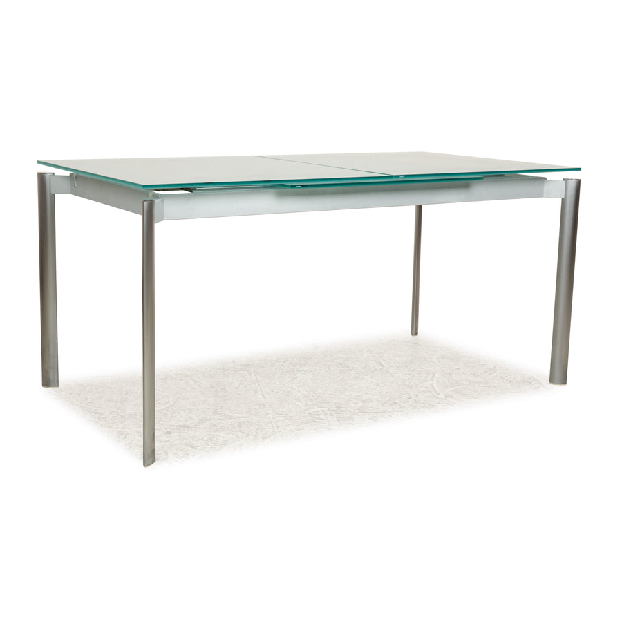 Kristalia Glas Esstisch Silber manuelle Funktion