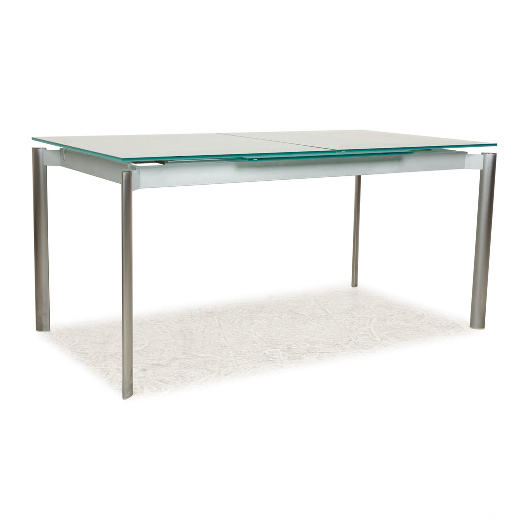 Kristalia Glas Esstisch Silber manuelle Funktion