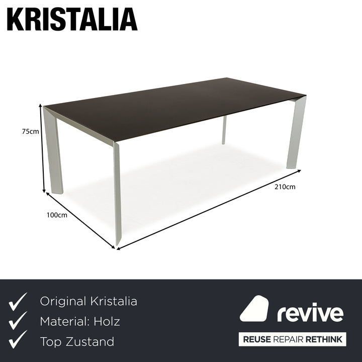 Kristalia Nori Holz Metall Esstisch Anthrazit Dunkelgrau