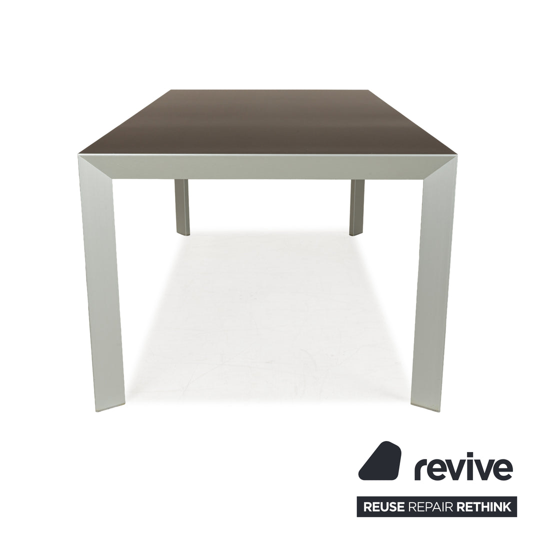 Kristalia Nori wood metal dining table anthracite dark grey