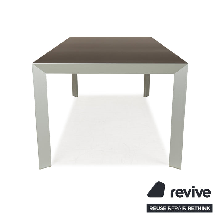 Kristalia Nori wood metal dining table anthracite dark grey