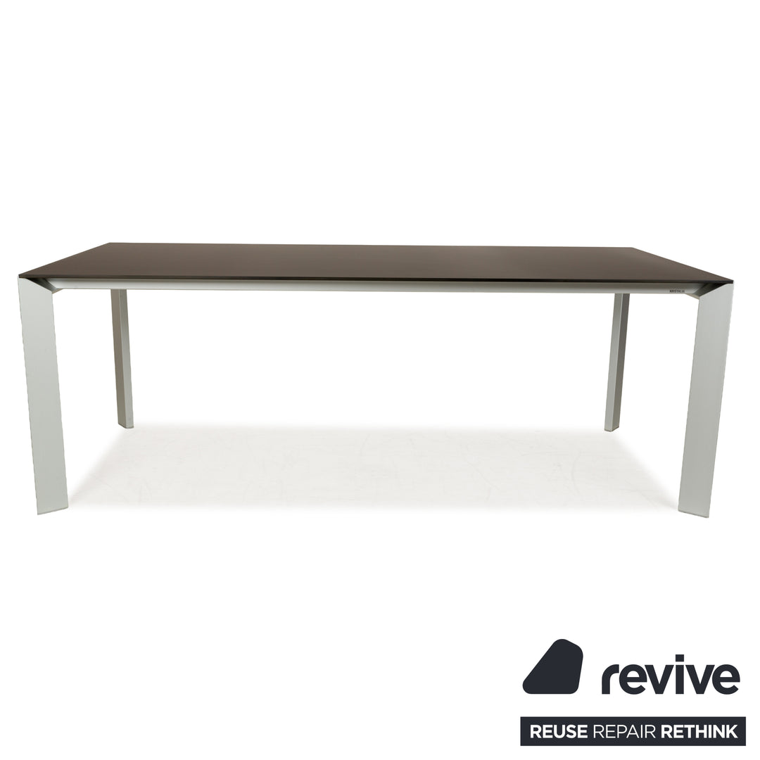 Kristalia Nori wood metal dining table anthracite dark grey