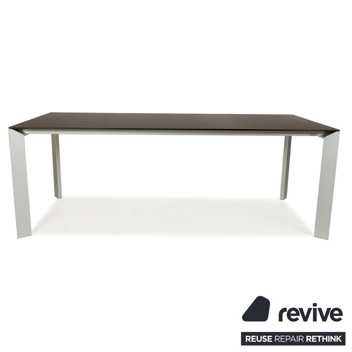 Kristalia Nori wood metal dining table anthracite dark grey