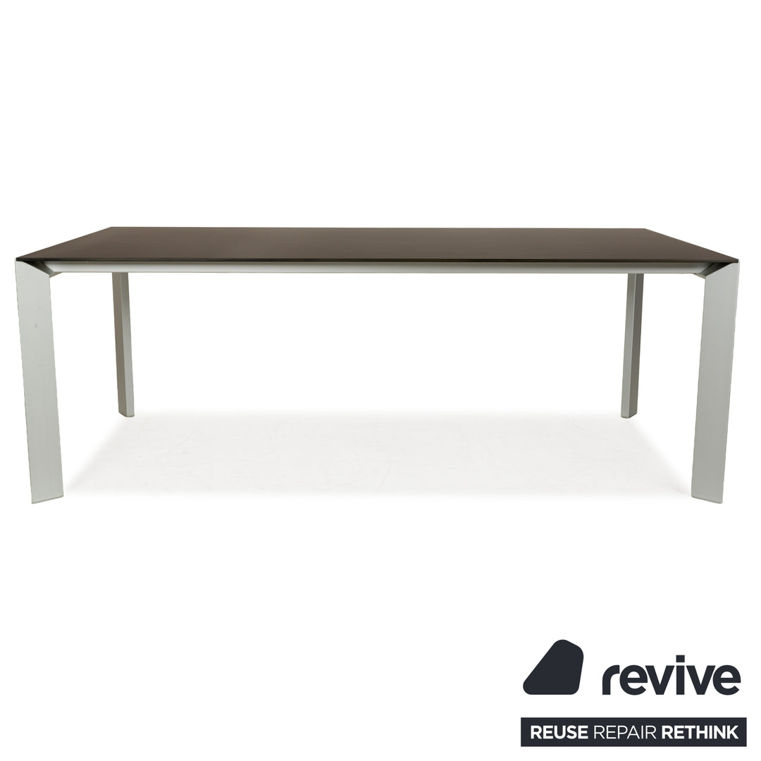 Kristalia Nori wood metal dining table anthracite dark grey