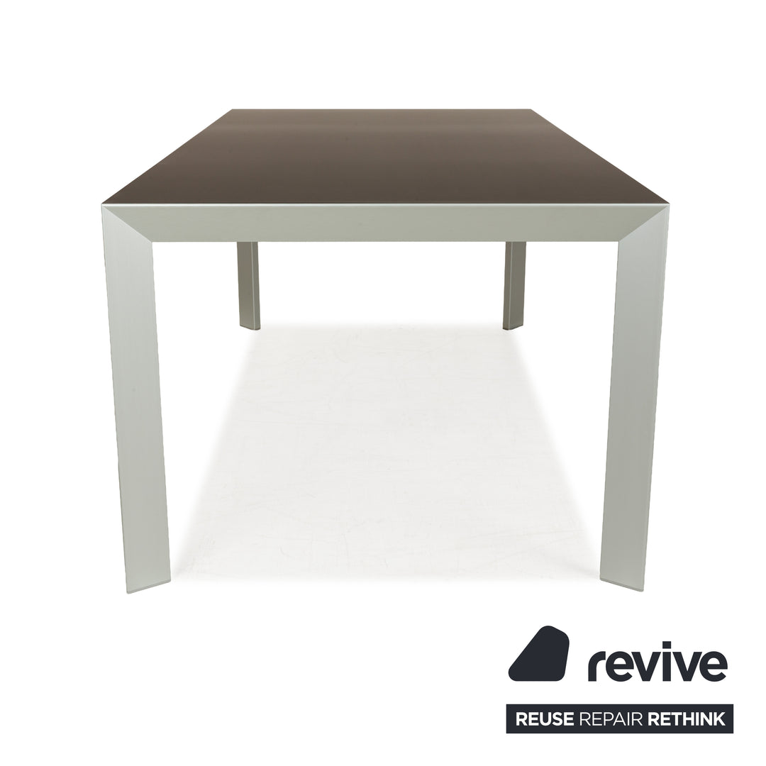 Kristalia Nori wood metal dining table anthracite dark grey