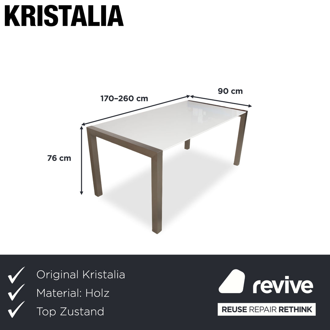 Table à manger extensible Kristalia Sushi Bois Blanc Argent 170-260 x 90 cm