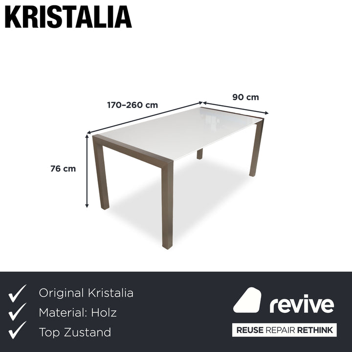 Table à manger extensible Kristalia Sushi Bois Blanc Argent 170-260 x 90 cm