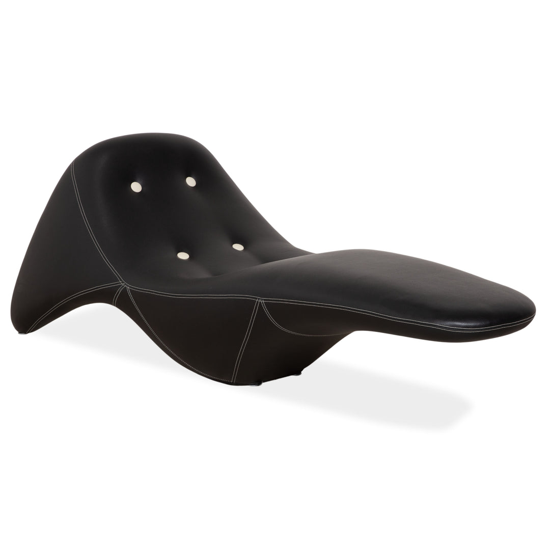 kusch+co Colani Vegan Leather Skai Sortega Chaise Lounge Dark Brown