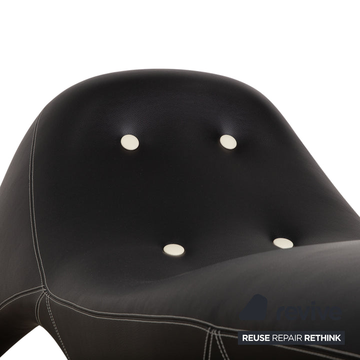 kusch+co Colani Vegan Leather Skai Sortega Chaise Lounge Dark Brown
