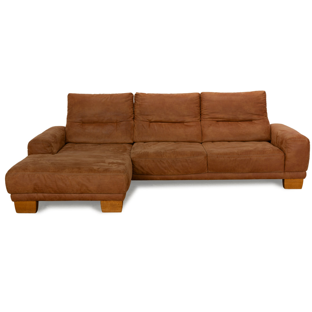 K+W Polstermöbel Soul 7135 fabric corner sofa brown camel chaise longue left sofa couch manual function