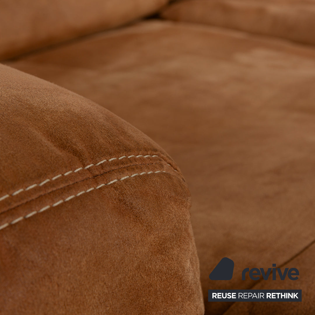 K+W Polstermöbel Soul 7135 fabric corner sofa brown camel chaise longue left sofa couch manual function